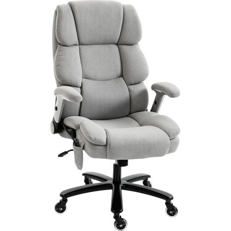Silla de oficina con soporte lumbar de airbag, silla de escritorio con reposabrazos abatibles, resortes de bolsillo, gris claro (1/5)