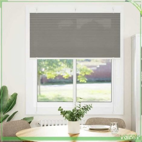 1 Store plissé, anthracite, 100% polyester, montage sans perçage ou à vis, pour fenêtre salon chambre (1/3)
