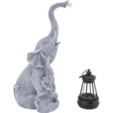 Waterproof solar-powered elephant mother-baby lamp for garden and lawn (1/5)