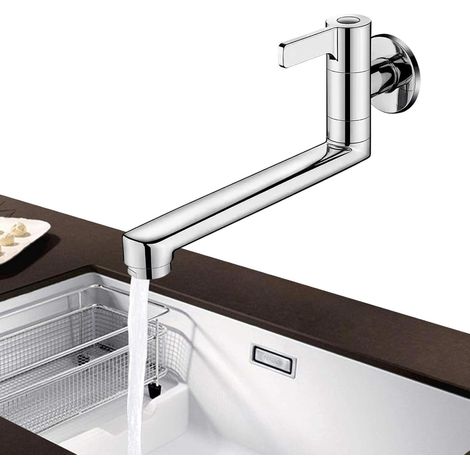 Robinet Mural Pour La Salle De Bain Quincaillerie De Bec Rotatif Et Robinet pour Évier Restaurant Pour Dortoir Camping-Car Hôtel Toilettes Restaurant Maison Foyer Domestique (1/5)