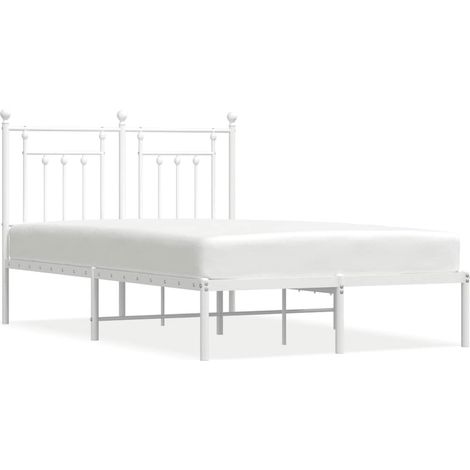 Maison Exclusive - Giroletto con Testiera in Metallo Bianco 120x200 cm (1/5)