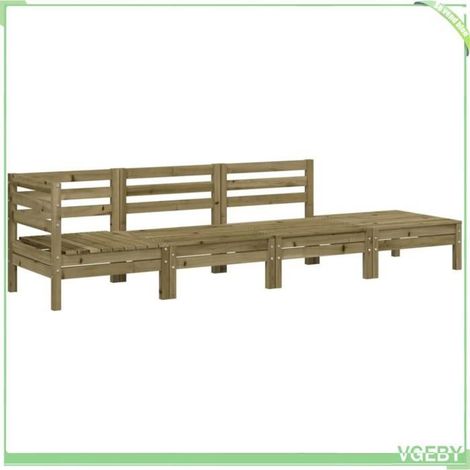 Canapé de jardin - FAFEICY - Modulaire - Bois de pin imprégné - 4 places - 254x63,5x62,5 cm (1/5)