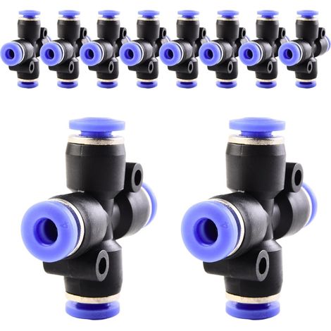 10 pièces 16 mm répartiteur en Y à 3 voies, raccord pneumatique, rapide plastique raccords Push to Connect, adaptateur de conduite d'air PY - PZA-4mm (1/5)