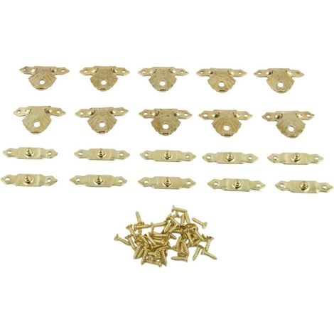 Lot de 10 fermoirs avec 40 vis en fer pour boîte à bijoux, boîte en bois, cadenas, petits moraillon en bronze antique (1/5)