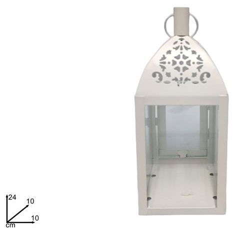 Lanterna Decorativa Porta Tea-Light Bianca 24 cm (1/2)