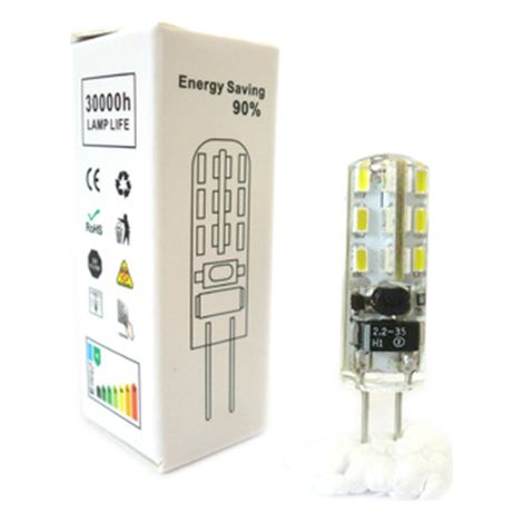 Lampada LED Bispina G4 Con Silicone 24 SMD 3014 DC/AC 12V Bianco Caldo Senza Cambiare Trasformatore (1/3)