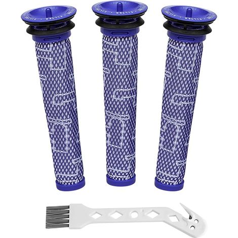 Confezione da 3 prefiltri e 1 spazzola per aspirapolvere Dyson V6 V7 V8 DC58-DC62 (1/4)