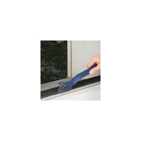 (bleu)1 brosse multifonction en plastique : aide au nettoyage pour salle de bain, cuisine, fenêtre et cheveux dans les espaces restreints (1/5)
