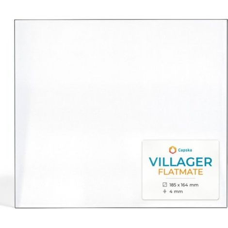 Vitre Villager FLATMATE - Verre Rectangle pour poêle à bois - 185 x 164 mm (L1 x H1) - 4 mm (1/5)