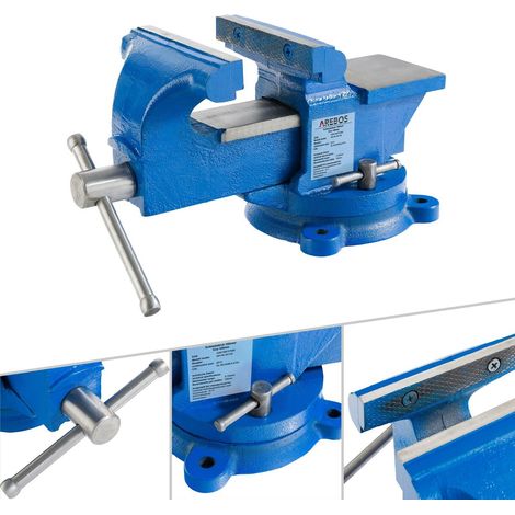 AREBOS Tornillo de Banco con Yunque Plato 100 mm