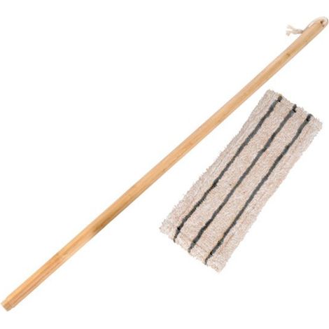 Balai en Bambou & Serpillière "Mop" 118cm Naturel