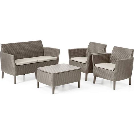 SALOTTO SALEMO 4 PZ C/CUSCINI CAPPUCCINO- KETER- 1,0 confezione (1/4)