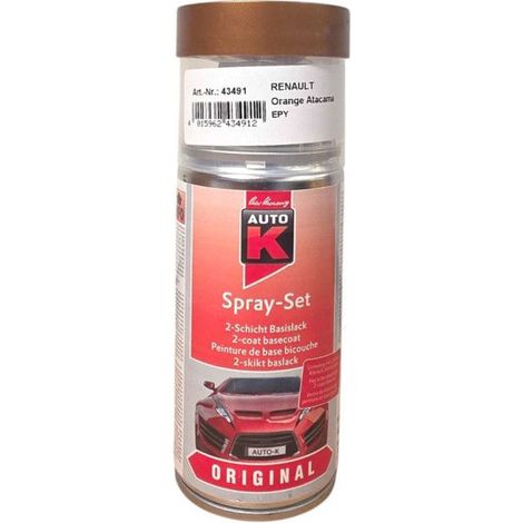 Bombe de peinture pour carrosserie - Renault - EPY Orange atacama - 150 ml - Auto K