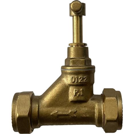 15mm Mains Water Stopcock Compression Stoptap BS1010 Valve Brass WRAS Approved (1/5)