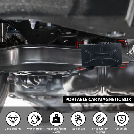 2 boîtiers à aimant à fixer sous un véhicule – Rangement discret pour outils de camping ou équipement nomade (1/5)