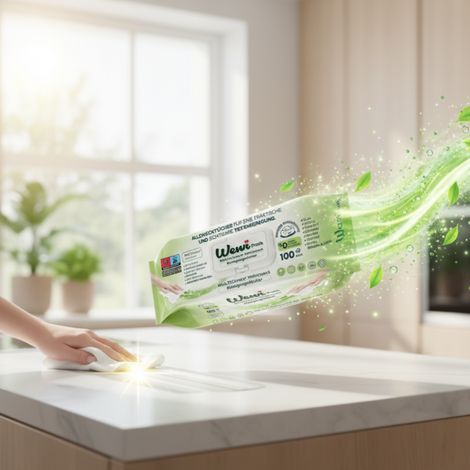 Wewi Universal-Oberflächenreinigungstücher mit weißer Seife, 100 Stück