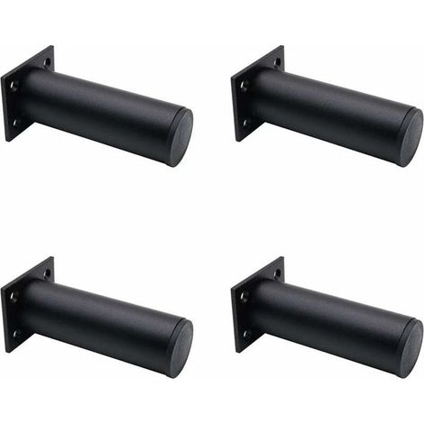4 Pieds De Meubles Réglables Noir Mat, En Alliage D'aluminium 30x120 Mm, Pieds De Meuble Tv Pour Table Basse D'armoire, Pied De Support Pour Canapé De Meuble (1/5)