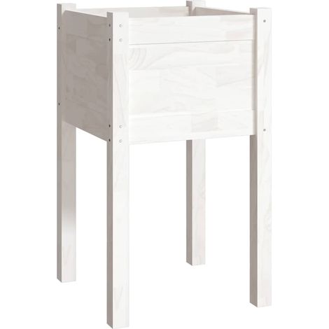 Maison Exclusive - Pflanzkübel Weiß 40x40x70 cm Massivholz Kiefer (1/5)
