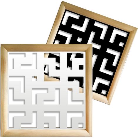 LABYRINTH L - Modules décoratifs en bois et PVC - Dimension : 48x48 cm - Couleur : blanc