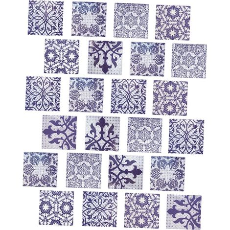 Lot de Autocollants pour Carrelage à Fleurs Vintage Chic pour Salle de Bain Cuisine Salon Décoration Murale (1/5)
