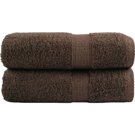 Serviettes d'invités haut de gamme SOLUND, lot de 2. Marron, 30 x 50 cm, 600 g/m²