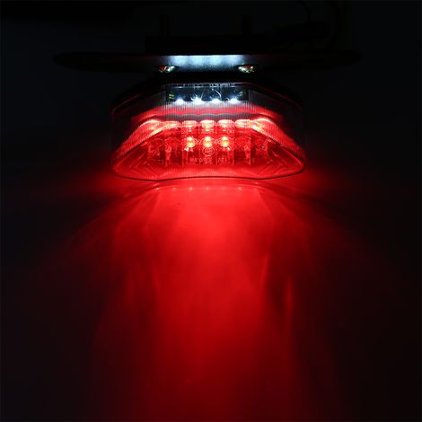 Integriertes graues 12V-Rücklicht für Motorrad, Quad und ATV: Brems-, Blink- und Kennzeichenbeleuchtung, 16 LEDs, kombinierte Signalisierung (1/5)