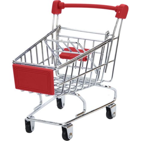 Mini Shopping Cart - Stainless Steel - Four-Wheel Mobility - For Small Items Storage And Display - 1 Unit (1/3)
