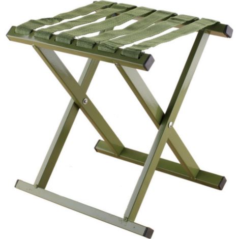 Tabouret Pliant - Acier Revêtu - Hauteur 45 cm - Charge Max 272 kg - Pour Camping Pêche Randonnée - 1 Pièce (1/5)