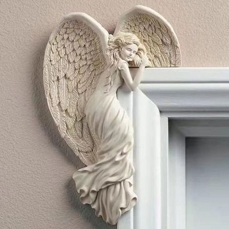 Resin door frame - Small angel wings - Wall decoration - Vintage style - Angel wings - Door frame decoration (left) (1/5)