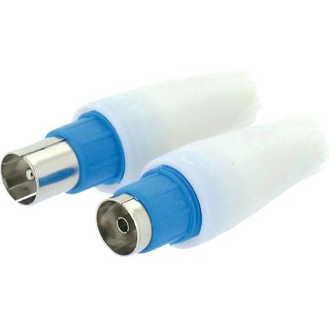 Fiche coaxiale droite Dhome Ø 9,52 mm – 1 femelle et 1 mâle – Boîte de 2 (1/2)