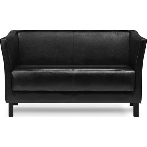 KONSIMO ESPECTO Modernes Sofa 2 Sitzer, aus Kunstleder, Schwarz (1/5)