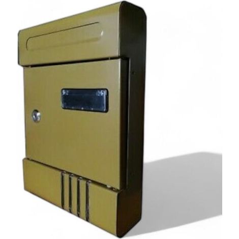 Buzón de exterior en metal bronceado modelo modular con 2 llaves dimensiones compactas y resistentes