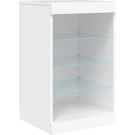 Aparador Cómoda Armario Armario Organizador Cocina Salón Salón con Luces LED 41 x 37 x 67 cm Blanco 020029852