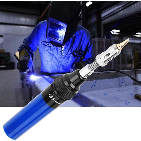Pistolet à souder sans fil au butane, fer à souder et outil de soudure 1300℃ (Bleu) (1/5)