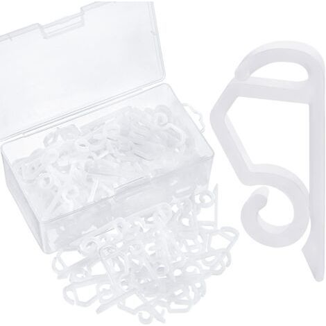 Clip de fixation pour guirlande lumineuse de Noël, crochet de gouttière extérieur, clip de fixation résistant aux intempéries pour décoration de Noël (blanc, 120) (1/5)
