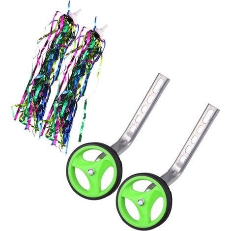 Ruedines de entrenamiento para bicicletas infantiles con decoración de arcoíris，Juego universal de 2 (1/4)