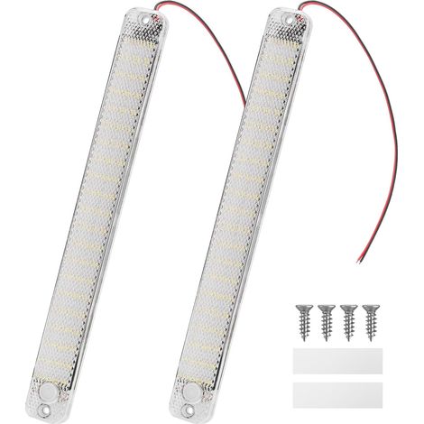 12V Barre de Lumières Intérieure à LED Lampe Eclairage Voiture Lumineuse avec Interrupteur pour 12V-85V Camping Camion Bateau Van 2 Pièces (1/5)