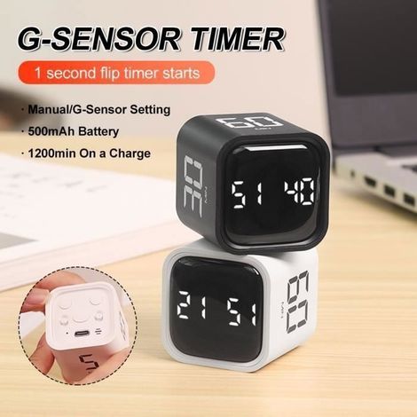 (Schwarz/Weiß) Timer, hält bei voller Ladung 1200 Minuten, Countdown-Timer schnell einstellen, schwarz x 1 (1/4)