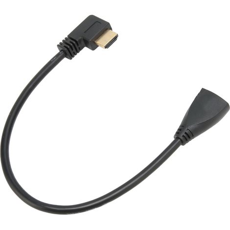 Câble d'extension d'interface multimédia HD coudé à gauche, type A mâle-femelle, fiche plaquée or 24 carats, câble vidéo 3D 4K (1/4)