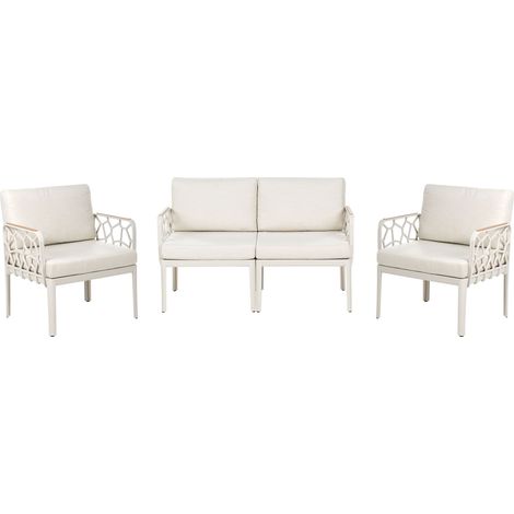 Gartensofa Set 4-Sitzer ERICHE Hellbeige