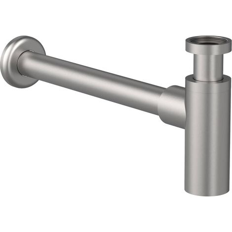 ROCA A5064070SM AQUA Basic Sifón Mural Cilíndrico de 1 1/4" Lavabo Tubo de 300 Mm Acabado Acero Inoxidable - ref: A5064070SM (1/2)