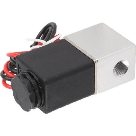 Électrovanne pneumatique 12 V CC 1/8" à 2 voies normalement fermée en aluminium (1/5)