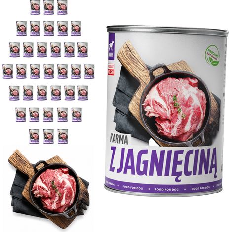 Cibo umido per cani TufTuf Agnello lattina 36x400g Carne in scatola (1/2)