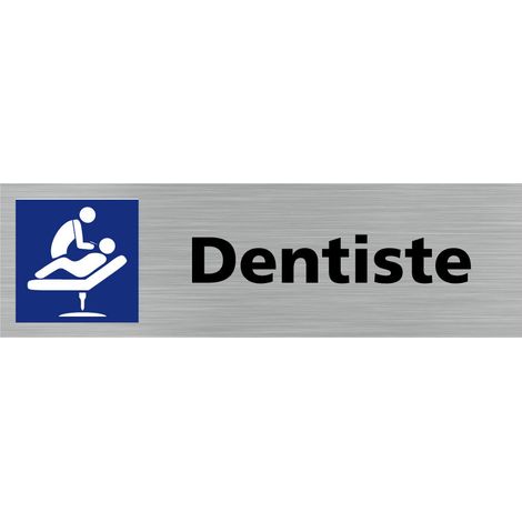Pictogramme DENTISTE (Q0278).- Adhésif aspect aluminium brossé - (1/5)