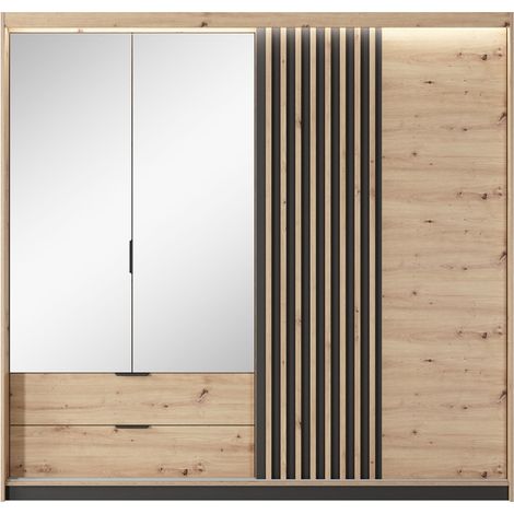 Armadio, Rovere Craft + Antracite, 220 x 210,4 x 60 cm