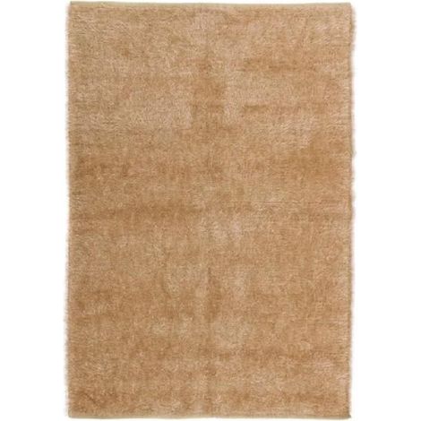 Tapis rectangulaire - JUANIO - JUANIO - Shaggy 60% coton/40% polyester - 180x120 cm - Beige (1/2)