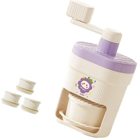 Máquina manual para hacer hielo raspado con manivela, máquina para hacer conos de nieve con hielo picado y raspado, postres y fiestas (morado) (1/5)