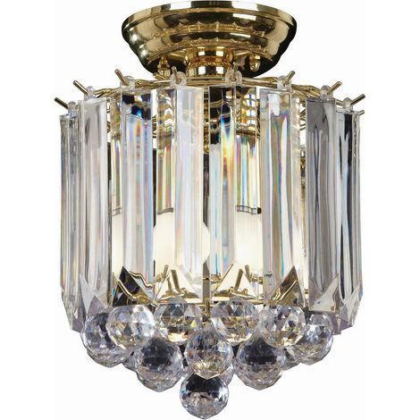 Endon Fargo - Plafoniera a filo 2 luci acrilico, ottone, attacco E14 (1/5)
