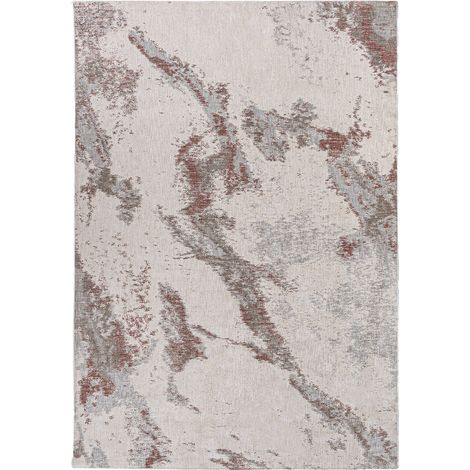 Tapis classique viscose à motif patiné - beige grisé et brun (1/5)