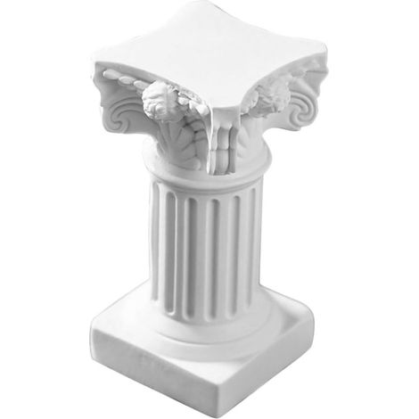 1 pieza de mini candelabro romano de resina blanca – decoración vintage para el hogar y la oficina, portavelas para sala de estar y fotografía (1/4)